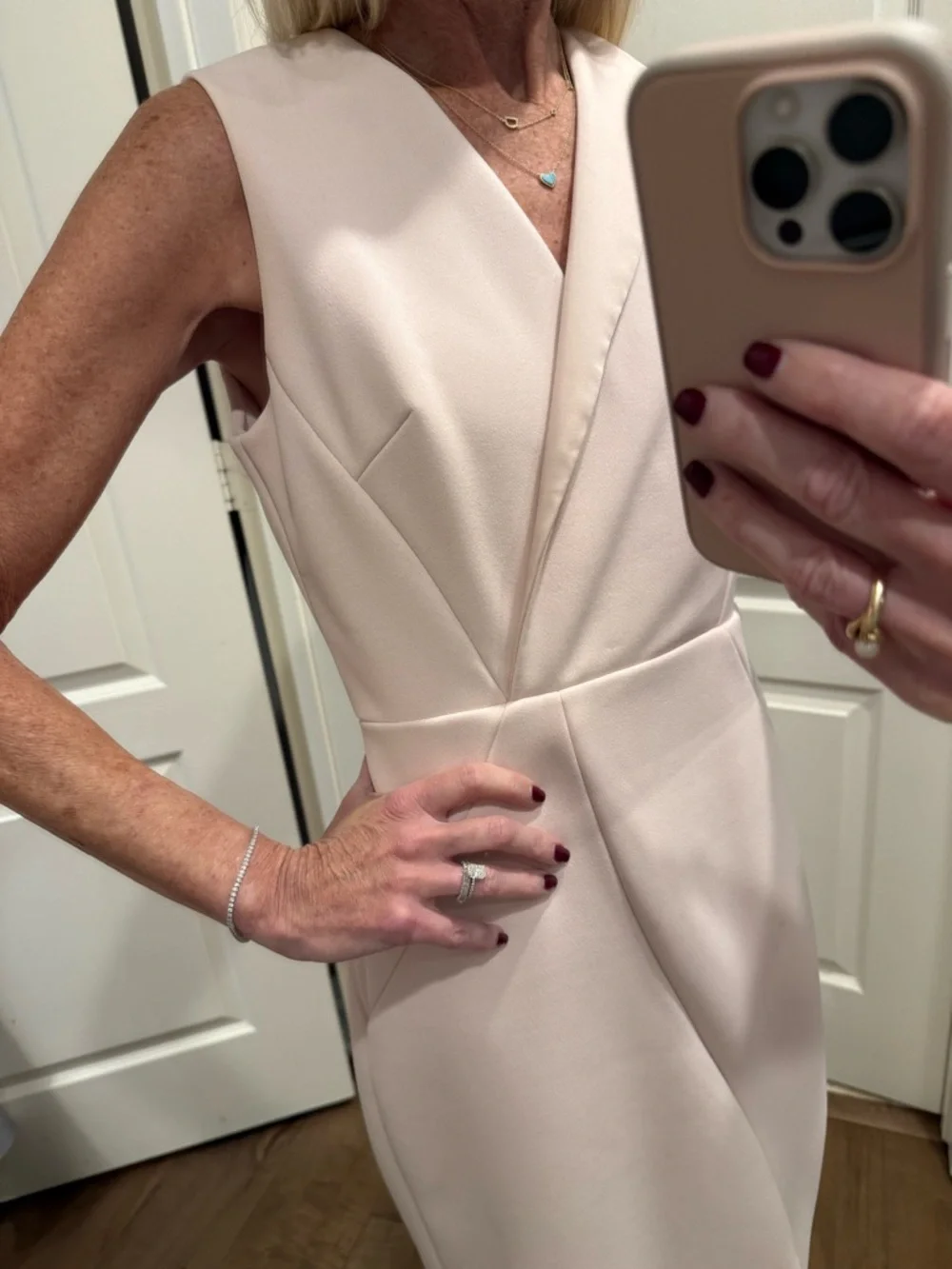Ted Baker Soft Blush Sleeveless Midi Dress - Picture 9 of 11